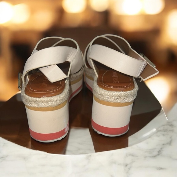 Enzo Angiolini Beige Espadrille Wedges Size 8.5 - Picture 3 of 5